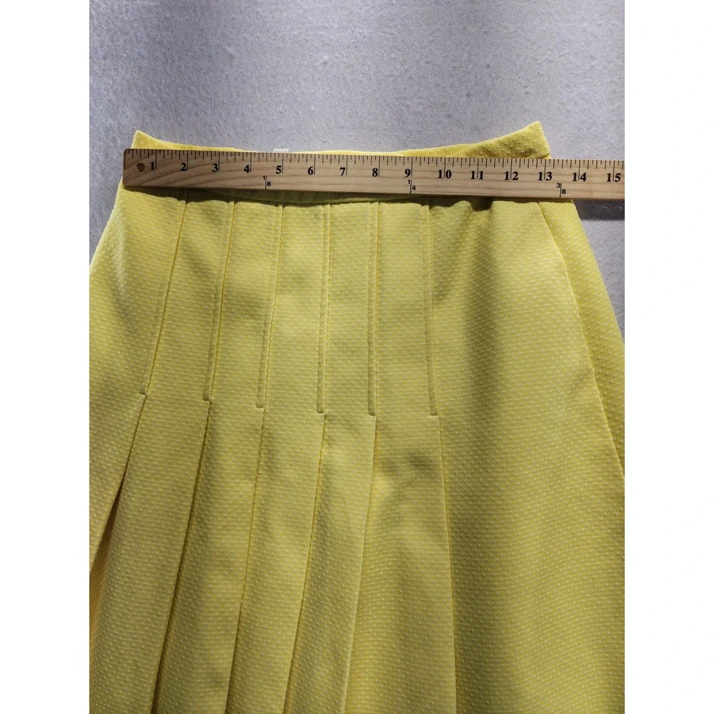 Talbott‎ Travler Yellow Polka Dot Pleated A-Line Skirt 12